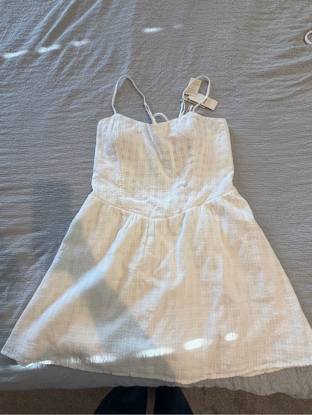 Hollister White Spaghetti-Strap Casual Sundress